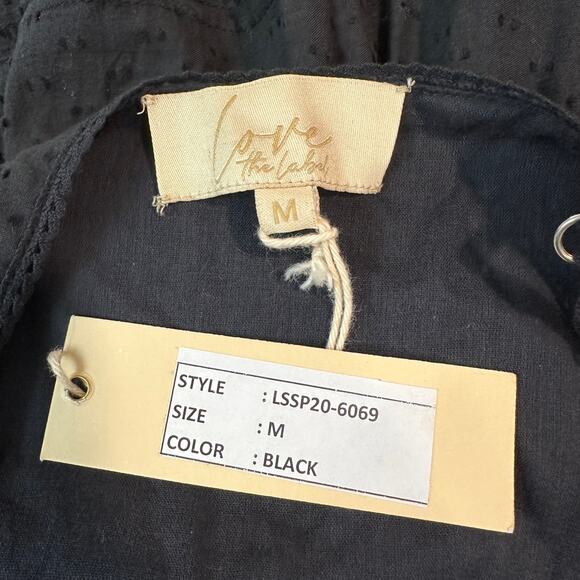 Anthropologie Love The Label Maxi Dress V-Neck Eyelet Lace Tiered Swiss Dot - Picture 9 of 11